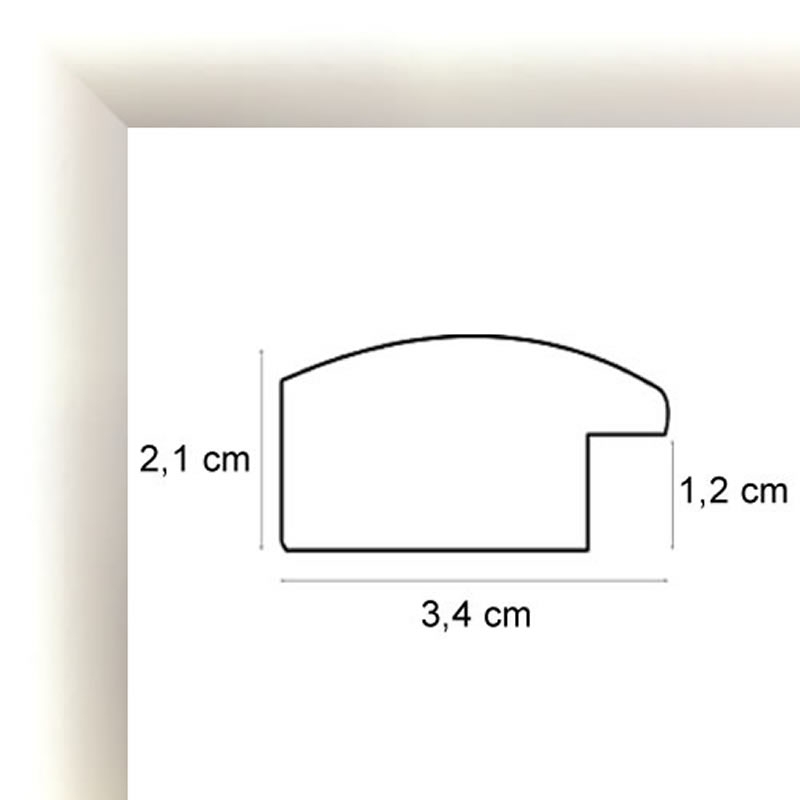 Cadre fin, arrondi, de couleur blanche.
